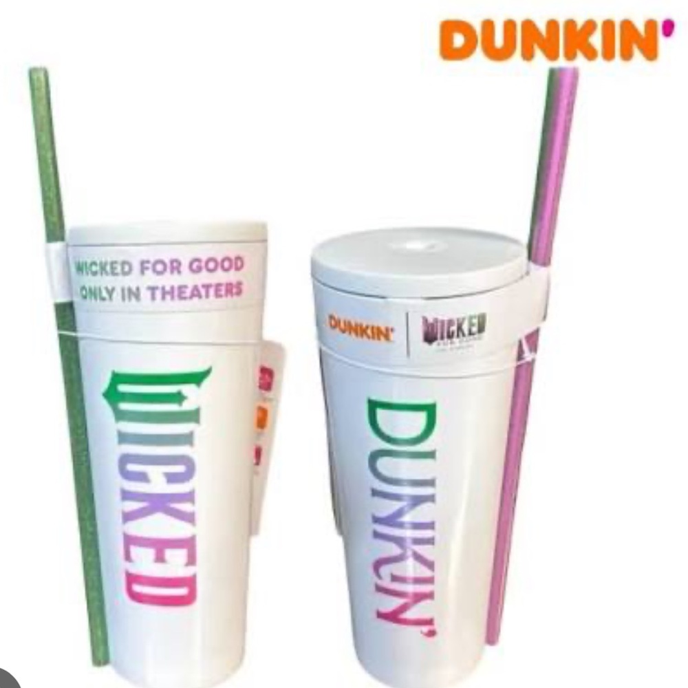 Dunkin X Wicked Stainless Tumbler 22oz Two Straws
